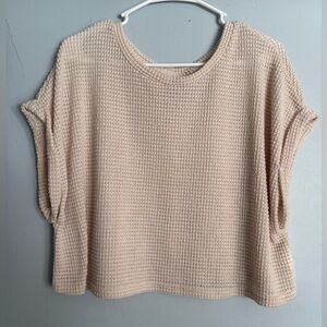 SHEIN Cream Textured Knit Top